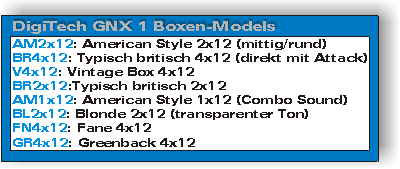 Die 8 Boxen-Models